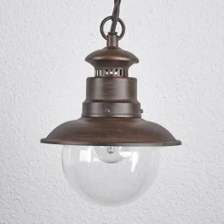 Lindby udendørs hængelampe Eddie, rust, metal, IP44, E27