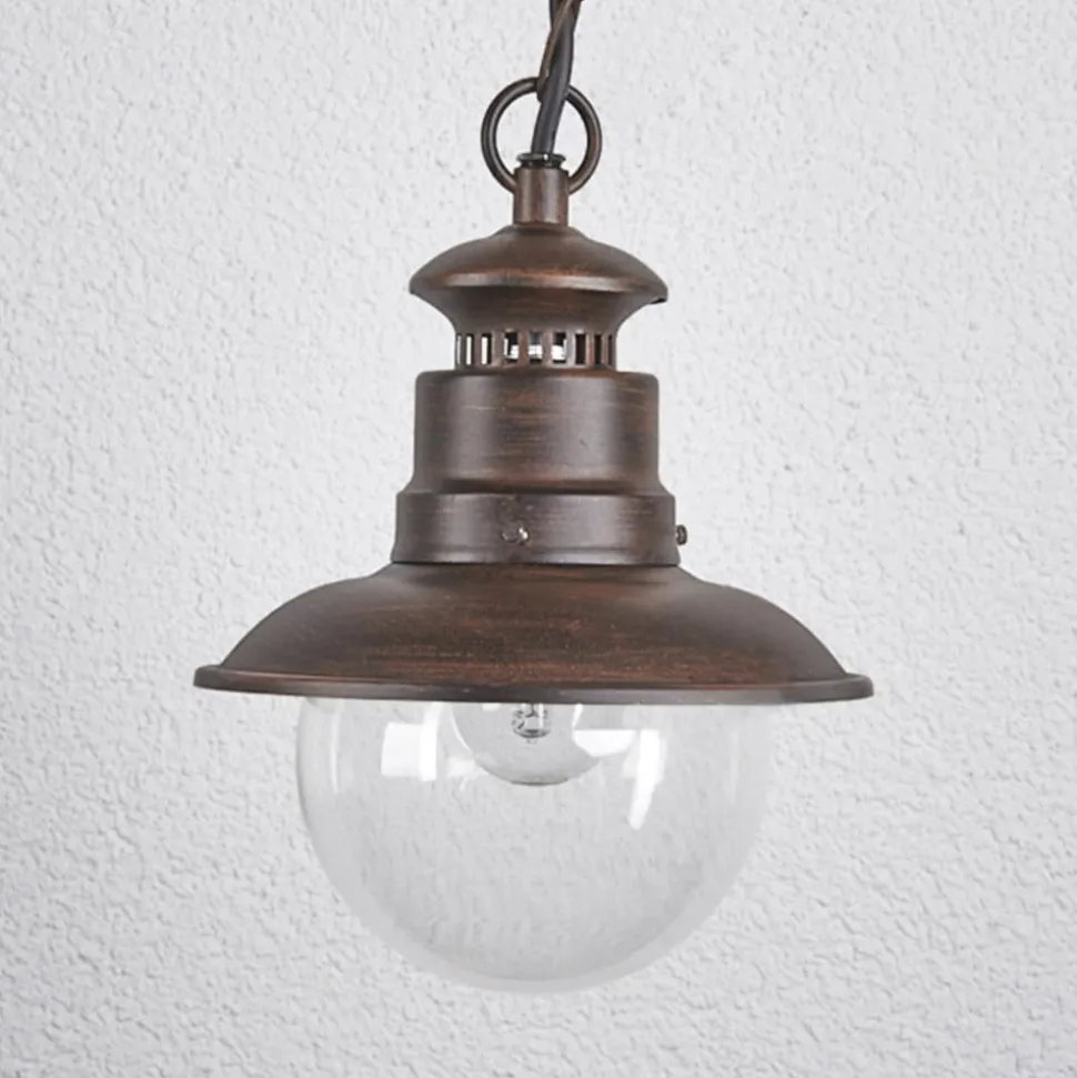 Lindby udendørs hængelampe Eddie, rust, metal, IP44, E27