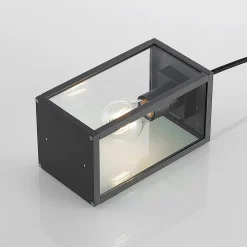 Lindby udendørs hængelampe Filimon, antracit, 22 cm, IP44, E27