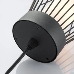 Lindby udendørs hængelampe Vajana, Ø 19 cm, sort, aluminium
