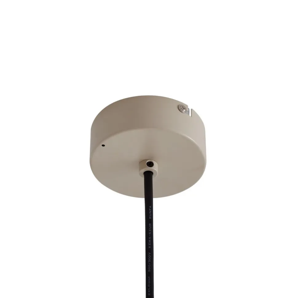 Lindby udendørs hængelampe Valdorin, beige, bomuld, Ø 40cm