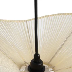 Lindby udendørs hængelampe Valdorin, beige, bomuld, Ø 40cm