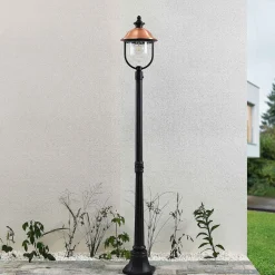 Lindby udendørslampe Clint, 177 cm, metal, saltvandsresistent, E27