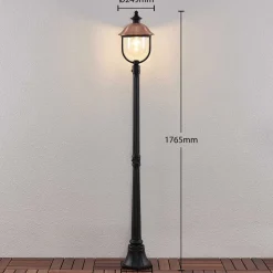 Lindby udendørslampe Clint, 177 cm, metal, saltvandsresistent, E27