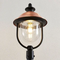 Lindby udendørslampe Clint, 177 cm, metal, saltvandsresistent, E27