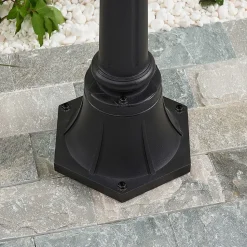 Lindby udendørslampe Clint, 177 cm, metal, saltvandsresistent, E27