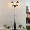 Lindby udendørslampe Clint, 225 cm, 2 lyskilder, saltvandsresistent, E27