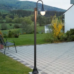 Lindby udendørslampe Daphne, 220 cm, sort, E27, IP44