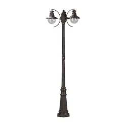 Lindby udendørslampe Eddie, 198 cm, rust, metal, IP44, E27