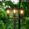Lindby udendørslampe Lamina, 172 cm, 3 lyskilder, sort-rust, E27