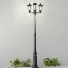 Lindby udendørslampe Nane, 217 cm, sort, saltvandsresistent, E27
