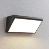 Lindby udendørs LED-væglampe Abby, grå, plast, IP65