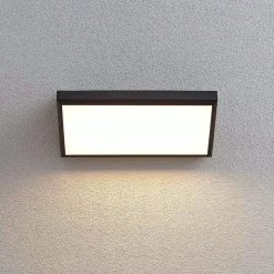 Lindby udendørs LED-væglampe Abby, grå, plast, IP65