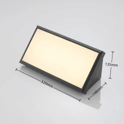 Lindby udendørs LED-væglampe Abby, grå, plast, IP65