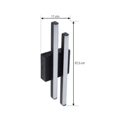 Lindby udendørs LED-væglampe Abelia, sort, aluminium, stål