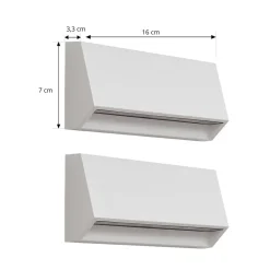 Lindby udendørs LED-væglampe Appeso, længde 22 cm, sæt med 2 stk
