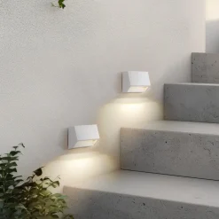 Lindby udendørs LED-væglampe Appeso, bredde 10 cm, sæt med 2 stk