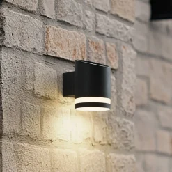 Lindby udendørs LED-væglampe Bentlas, antracit, IP44