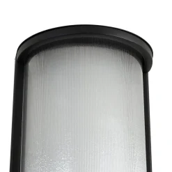 Lindby udendørs LED-væglampe Calvik, sort, riflet, IP44
