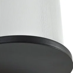 Lindby udendørs LED-væglampe Calvik, sort, riflet, IP44