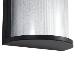 Lindby udendørs LED-væglampe Calvik, sort, riflet, IP44