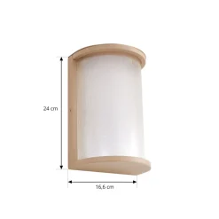 Lindby udendørs LED-væglampe Calvik, beige, riflet, IP44