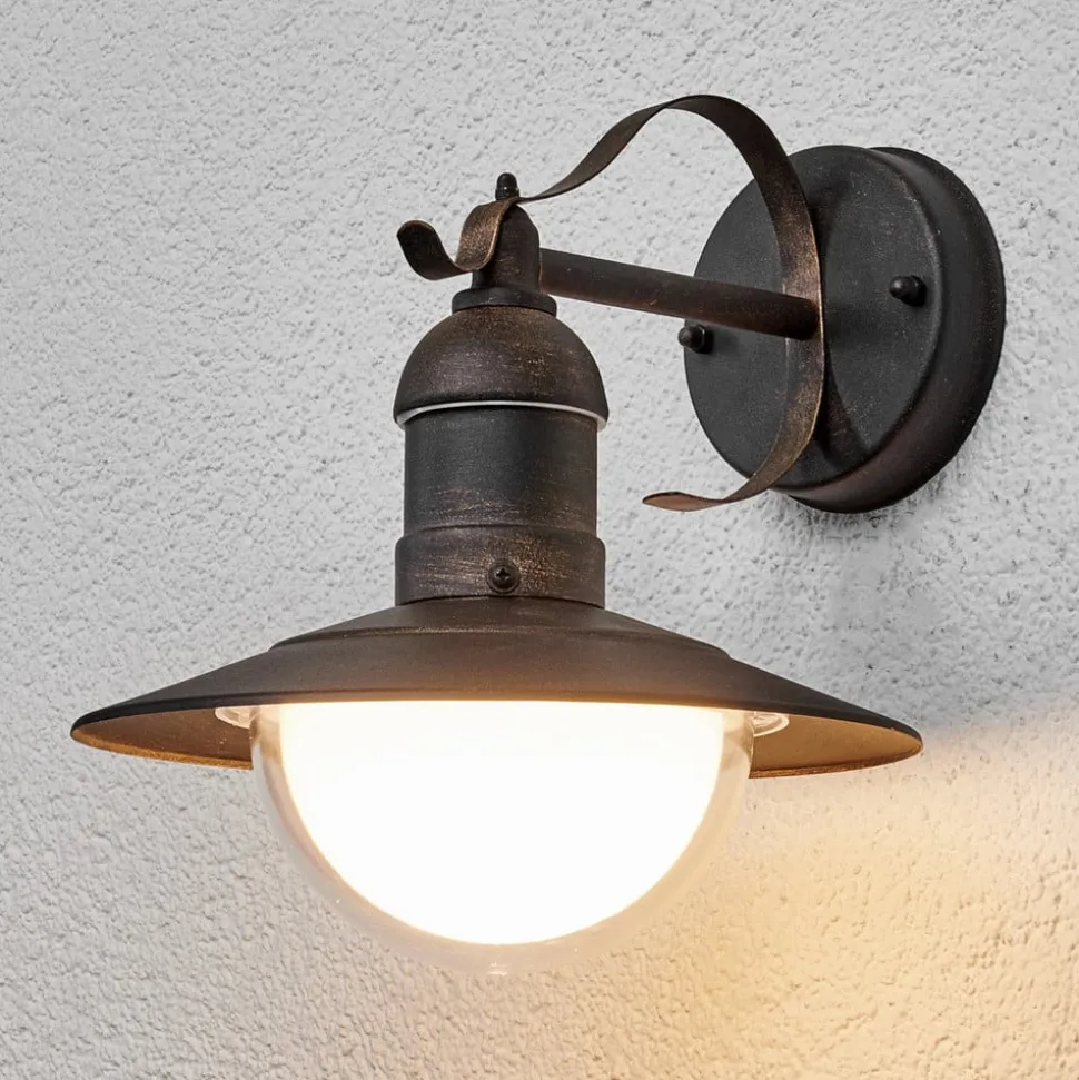 Lindby udendørs LED-væglampe Clea, bredde 24 cm, metal