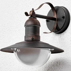 Lindby udendørs LED-væglampe Clea, bredde 24 cm, metal