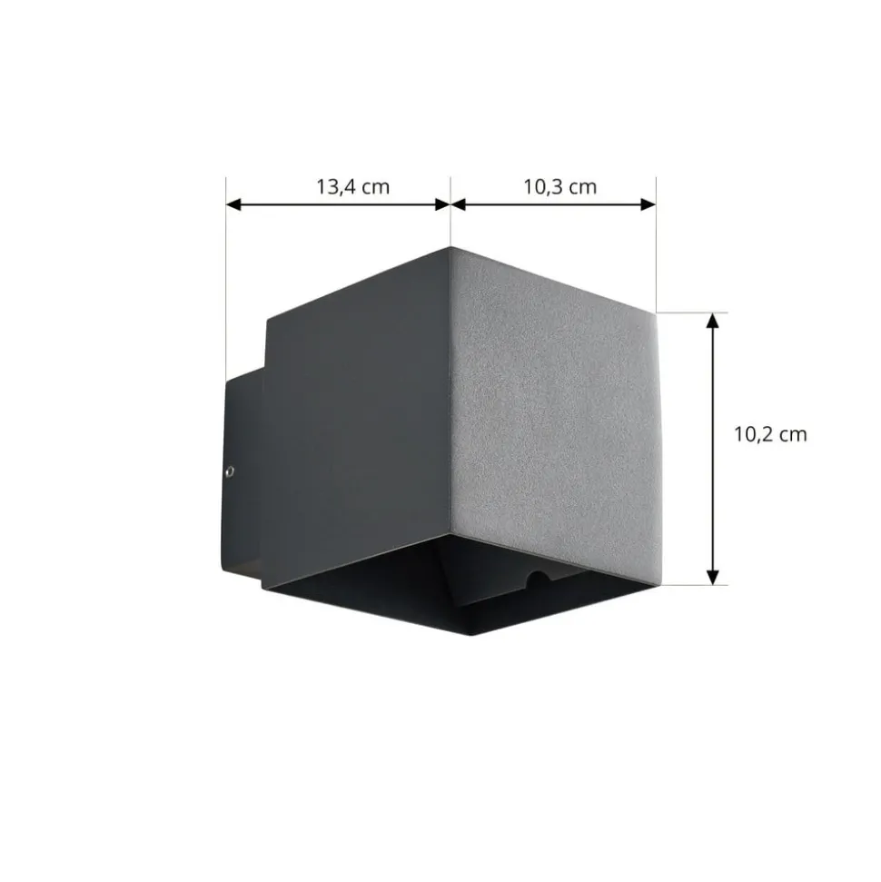 Lindby udendørs LED-væglampe Esani, antracit, op/ned, IP54