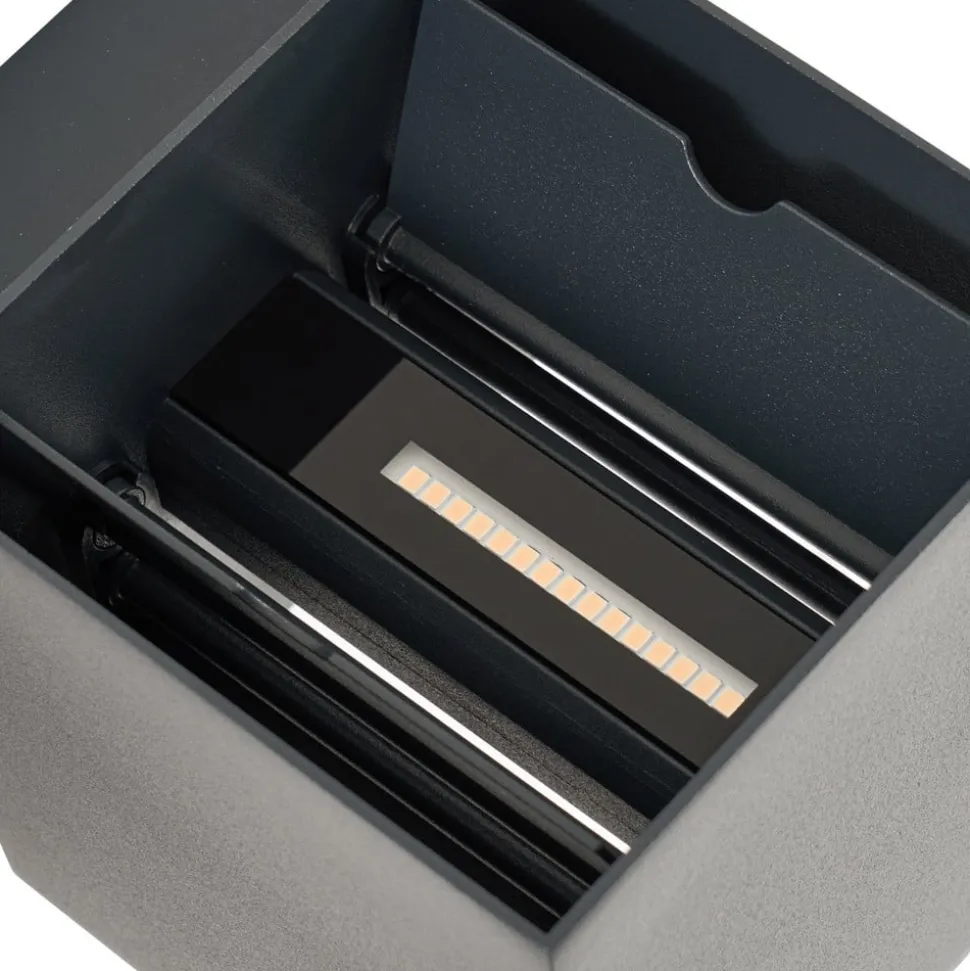 Lindby udendørs LED-væglampe Esani, antracit, op/ned, IP54