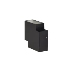 Lindby udendørs LED-væglampe Fendir, sort, aluminium, 10,5 cm