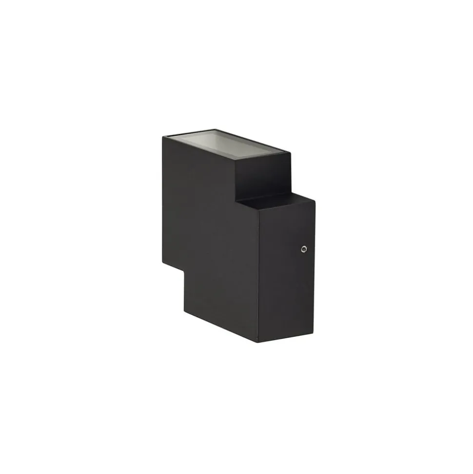 Lindby udendørs LED-væglampe Fendir, sort, aluminium, 10,5 cm