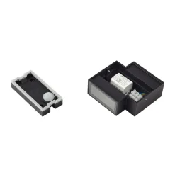 Lindby udendørs LED-væglampe Fendir, sort, aluminium, 10,5 cm