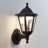 Lindby udendørs LED-væglampe Iavo, sensor, sort, lygte
