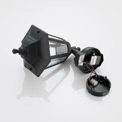 Lindby udendørs LED-væglampe Iavo, sensor, sort, lygte