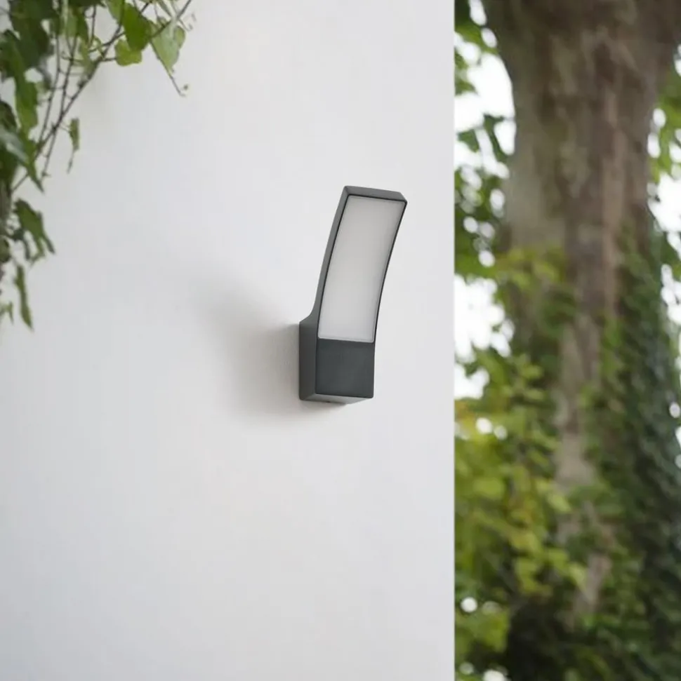 Lindby udendørs LED-væglampe Ilvita, antracit, metal, IP54