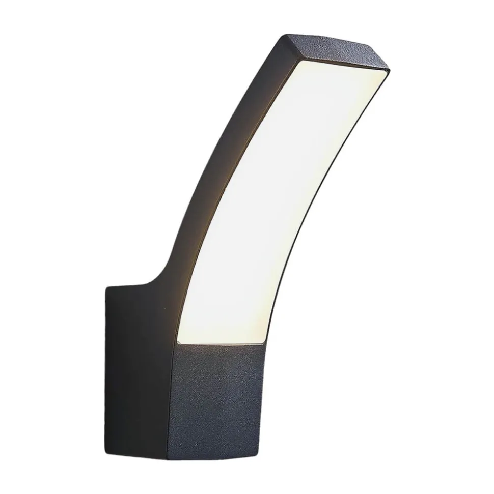 Lindby udendørs LED-væglampe Ilvita, antracit, metal, IP54