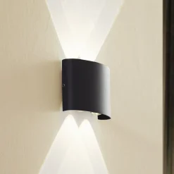Lindby udendørs LED-væglampe Ithan, 2 lyskilder, antracit, metal