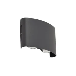 Lindby udendørs LED-væglampe Ithan, 2 lyskilder, antracit, metal