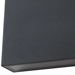 Lindby udendørs LED-væglampe Jarte, sort, metal, 17 cm, IP54