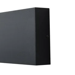 Lindby udendørs LED-væglampe Jarte, sort, metal, 17 cm, IP54
