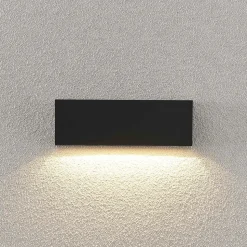 Lindby udendørs LED-væglampe Jarte, 24 cm, ned, grå, IP65