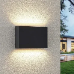 Lindby udendørs LED-væglampe Jarte, sæt med 3, op/ned, IP65