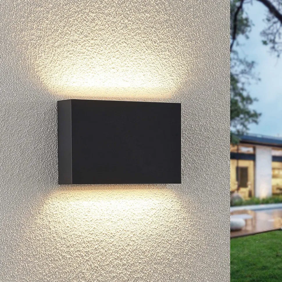 Lindby udendørs LED-væglampe Jarte, sæt med 3, op/ned, IP65