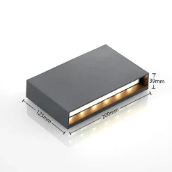 Lindby udendørs LED-væglampe Jarte, sæt med 3, op/ned, IP65