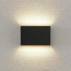 Lindby udendørs LED-væglampe Jarte, sæt med 3, op/ned, IP65