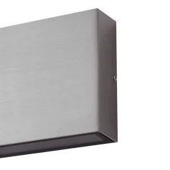 Lindby udendørs LED-væglampe Jarte, grå, metal, 17 cm, IP54