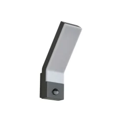 Lindby udendørs LED-væglampe Korvik, 26 cm, antracit, sensor