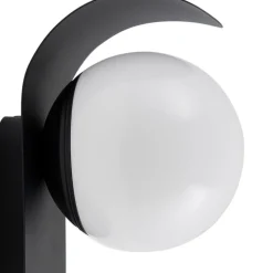 Lindby udendørs LED-væglampe Lacie, sensor, sort/hvid, aluminium