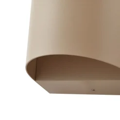 Lindby udendørs LED-væglampe Lenore, beige, metal, 13,5 cm
